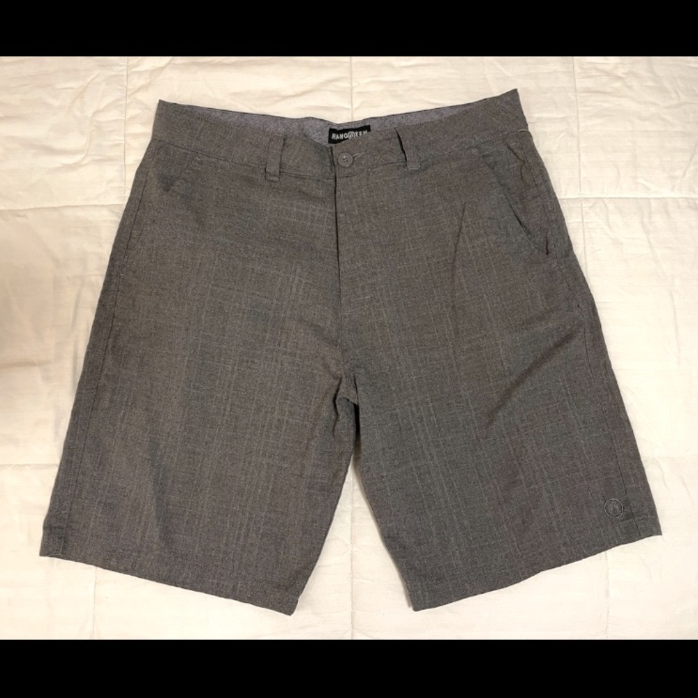 Hang Ten Shorts Polyester/Viscose Blend 36x9 Gray Surf Casual Cool L-XL EUC